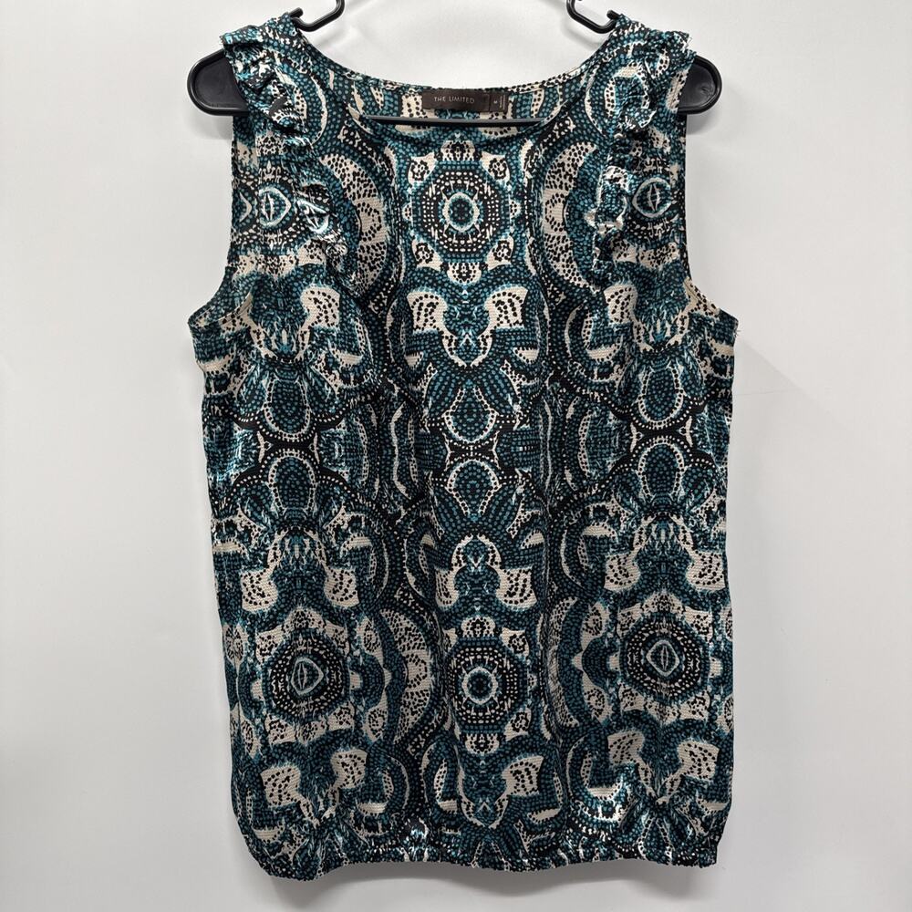 The Limited Women’s Patterned Multicolor Blue Sleeveless Top - Size Medium